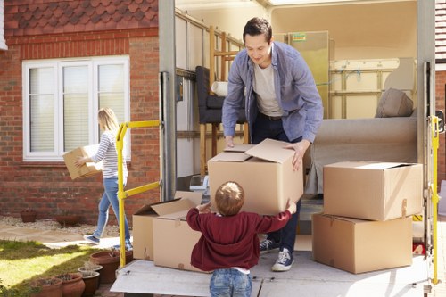 Organized storage space for furniture and boxes in Hendon