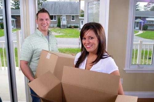 Professional movers handling a flat removal in Hendon