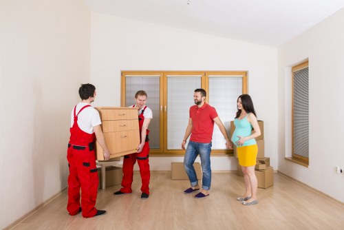 Organized moving team preparing a home relocation in Hendon