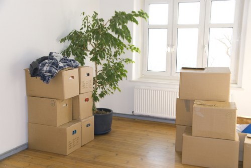 Packed mobile storage unit ready for collection in Hendon