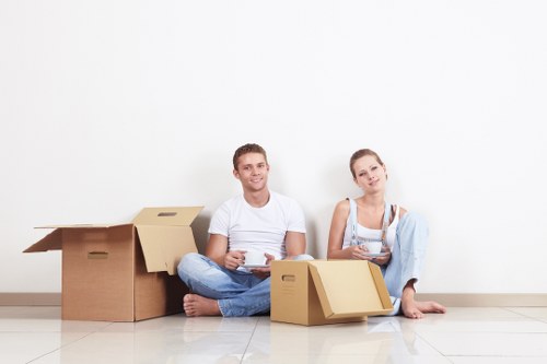 Secure storage units with locked doors and tidy surroundings