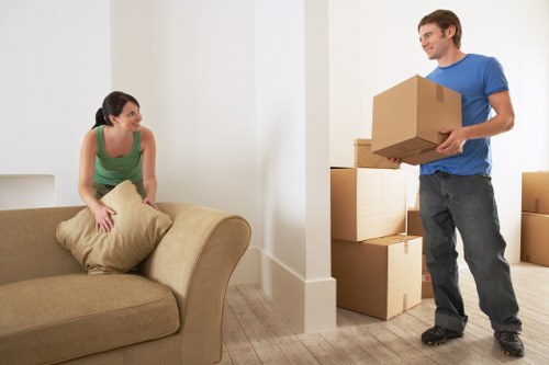 Professional team handling office relocation equipment in Hendon